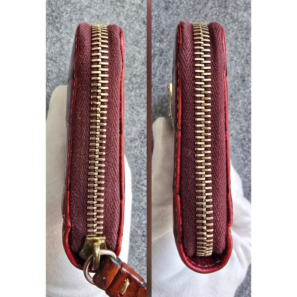 Vintage Dooney & Bourke Wineberry Nile Collection Zip Around Wallet VGUC - Picture 7 of 10